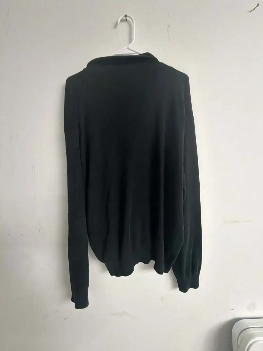 Polo Ralph Lauren Men's Black Pima Cotton Quarter-Zip Pullover Sweater XL